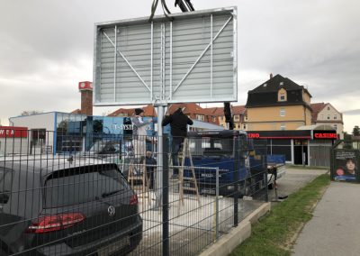 Aufbau LED Werbewand Bautzen