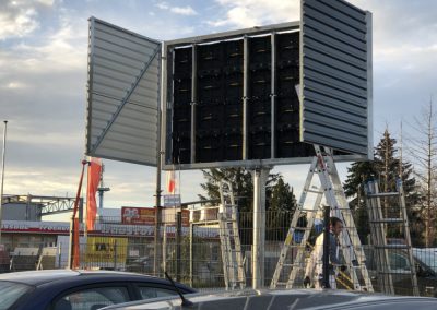 Aufbau LED Werbewand Bautzen